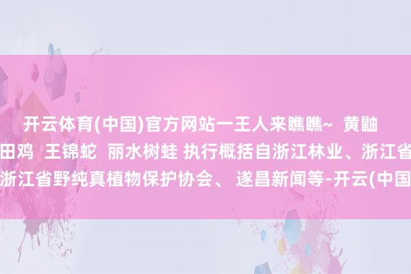 开云体育(中国)官方网站一王人来瞧瞧~  　　黄鼬  　　果子狸  　　赤麻鸭  　　红胸田鸡  　　王锦蛇  　　丽水树蛙 　　执行概括自浙江林业、浙江省野纯真植物保护协会、 遂昌新闻等-开云(中国登录入口)Kaiyun·体育官方网站